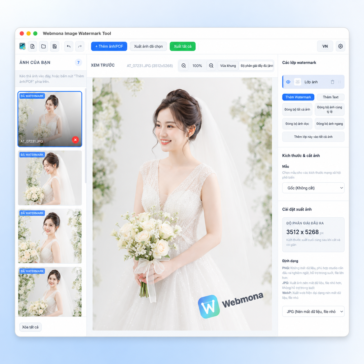 Webmona Image Watermark Tool interface preview